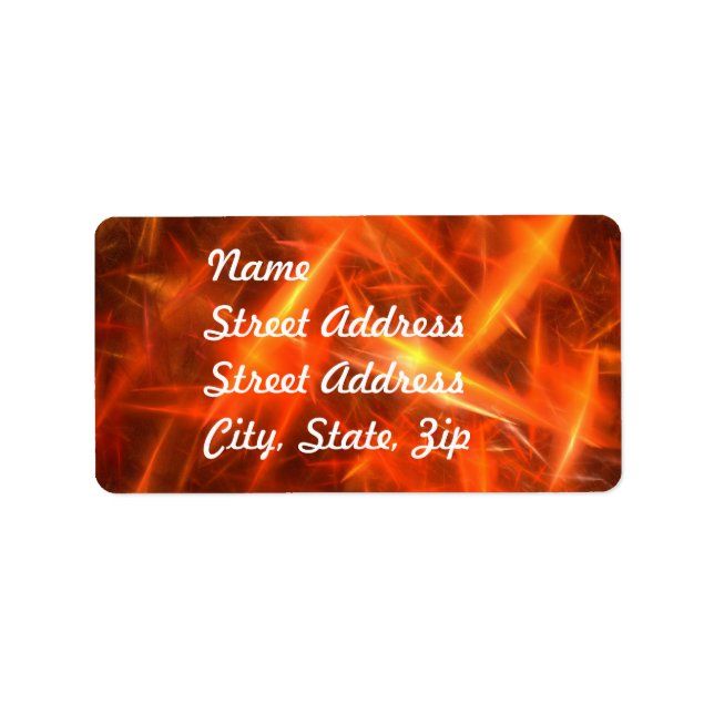 lightening Orange Abstract Fractal Address Sticker (Front)