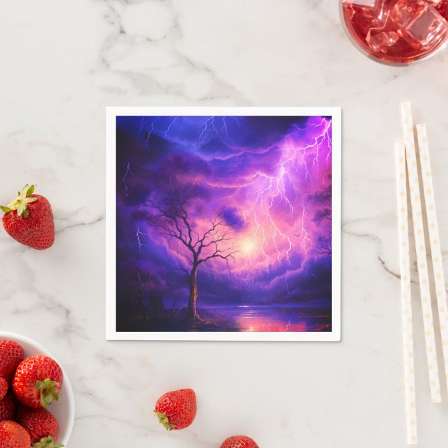 Lightening Storm Napkin (Insitu)