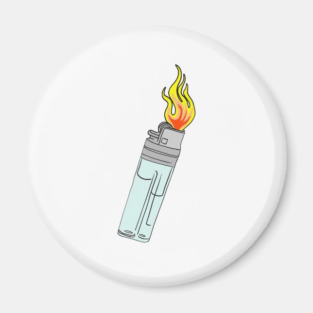 Lighter and flame design magnet (Front)