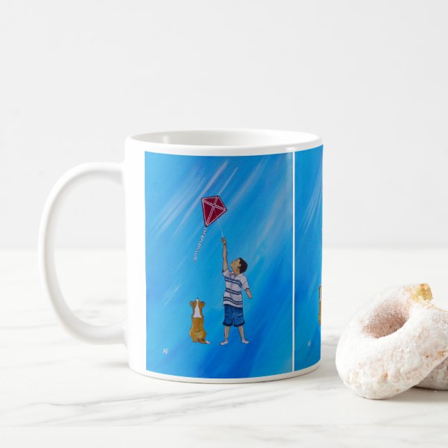 Lighter than Air Painting by Alfred Fox  Coffee Mug (With Donut)
