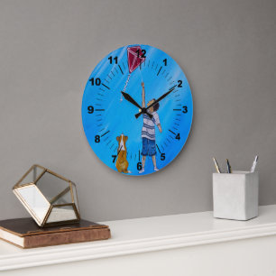 Lighter than Air Painting by Alfred Fox Large Clock