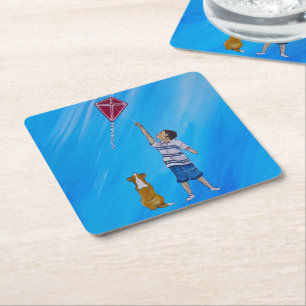 Lighter than Air Painting by Alfred Fox Square Paper Coaster