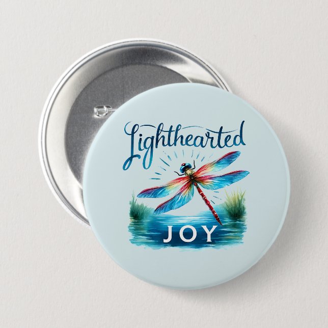Lighthearted Joy - Artistic Dragonfly 7.5 Cm Round Badge (Front & Back)