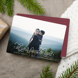 Lighthearted Simple Elegant Horizontal Photo Holiday Card
