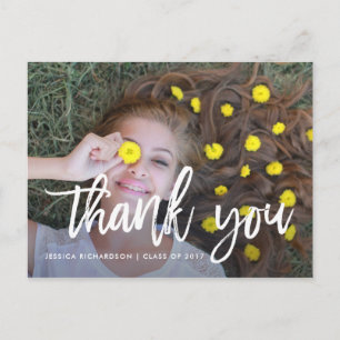 Lighthearted Thanks   Graduation Photo Thank You Postcard