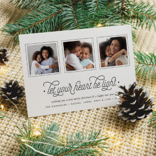 Lighthearted Three Photo Holiday Card