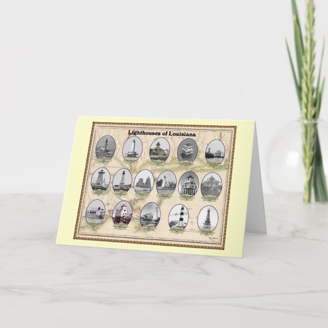 Lighthoues of Louisiana Greeting Card (Front)