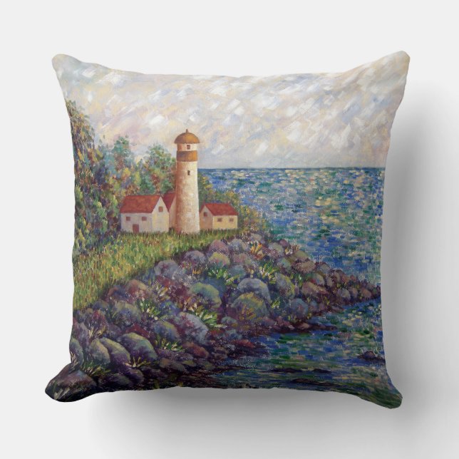 Lighthouse -2  (Original Oil Painting) Cushion (Front)