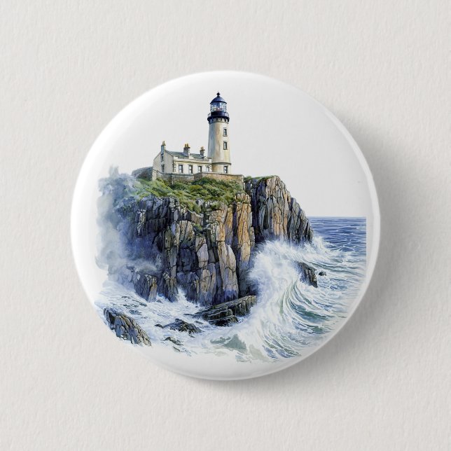 Lighthouse 6 Cm Round Badge (Front)