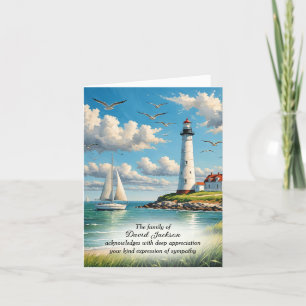 Lighthouse and Sailboat Sympathy Thank You Card