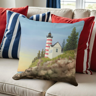 Lighthouse and Sunset  Cushion