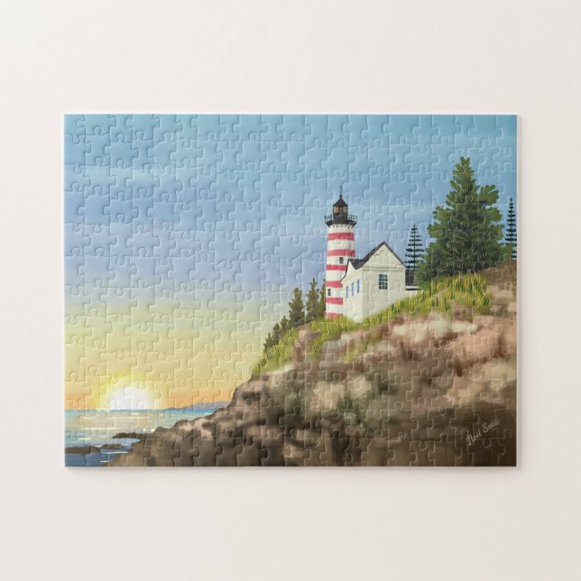 Lighthouse and Sunset Jigsaw Puzzle (Horizontal)