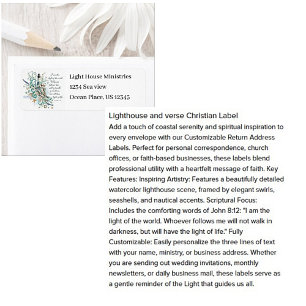 Lighthouse and verse Christian Return Address Label