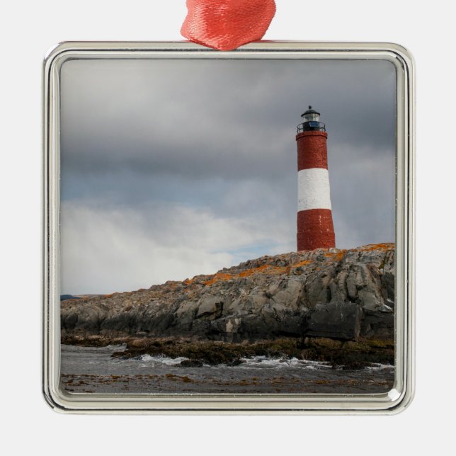 Lighthouse At Beagle Channel Metal Ornament (Front)