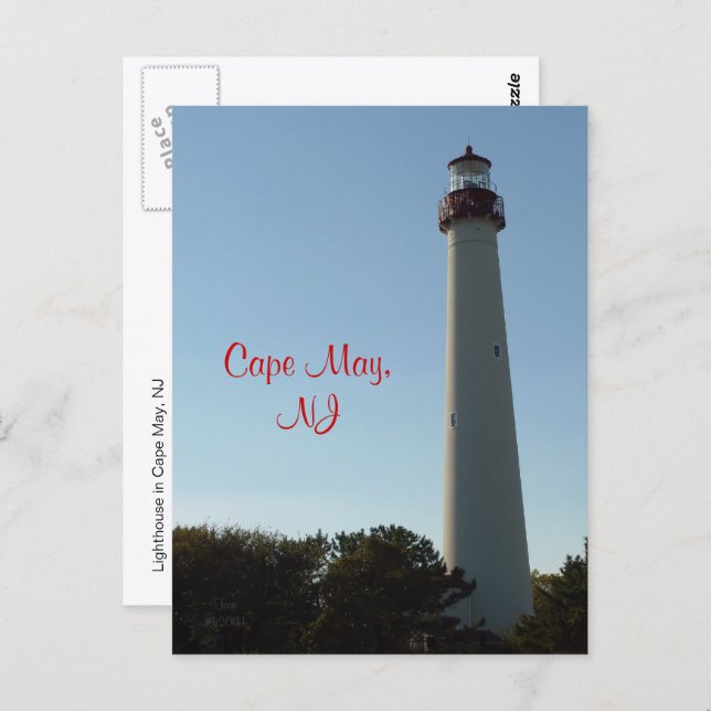 Lighthouse at Cape May, NJ Postcard (Front/Back)