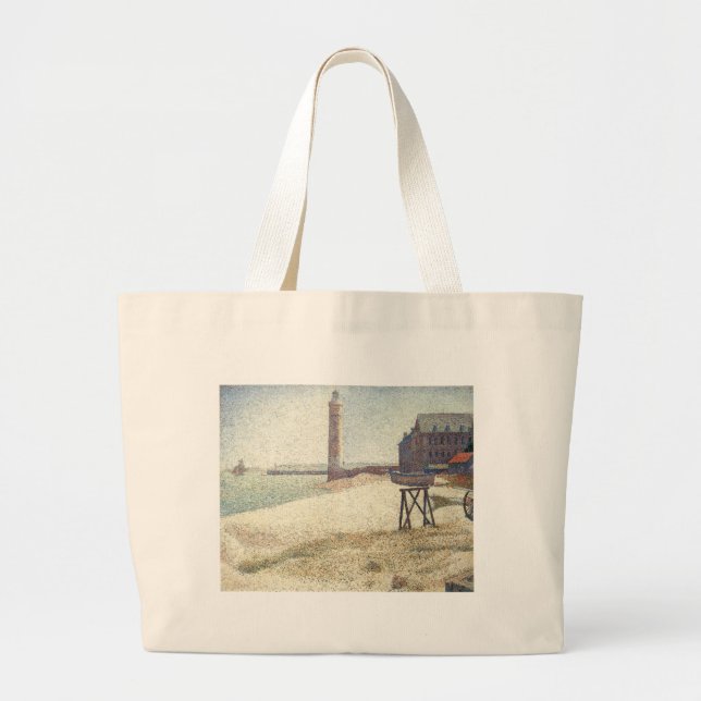 Lighthouse at Honfleur Large Tote Bag (Front)