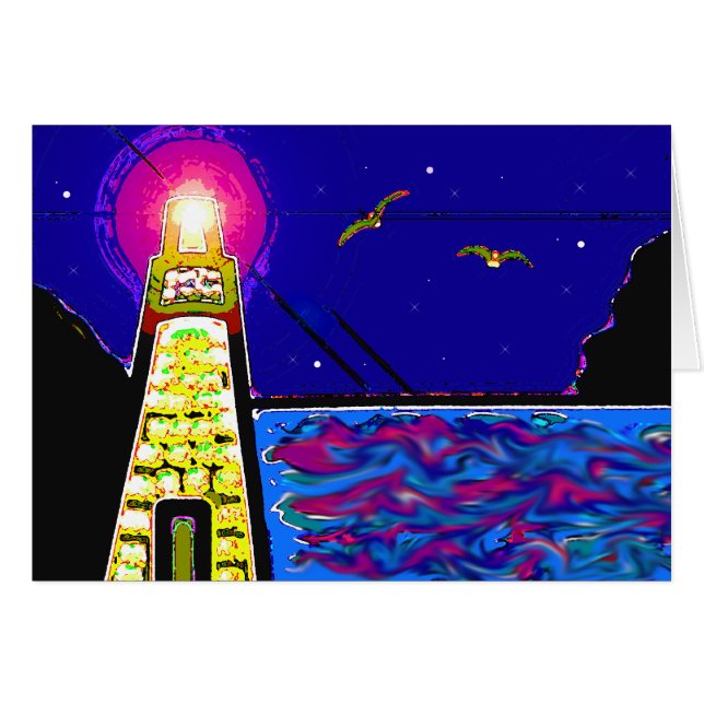 Lighthouse At Night (Front Horizontal)
