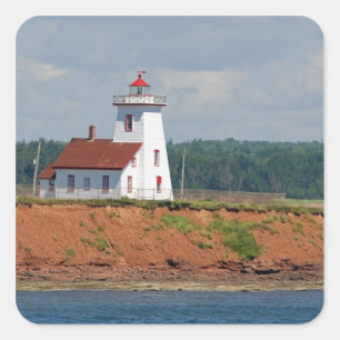 Lighthouse at North Umberland on Prince Edward Square Sticker