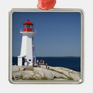 Lighthouse at Peggy's Cove, Nova Scotia, Canada. Metal Tree Decoration