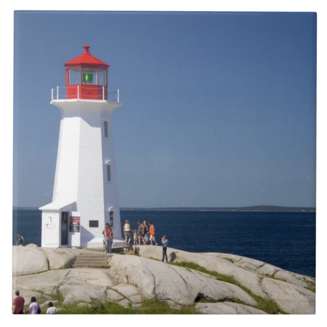 Lighthouse at Peggy's Cove, Nova Scotia, Canada. Tile (Front)