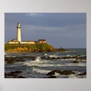 Lighthouse at Pigeon Point State Beach in San 2 Poster