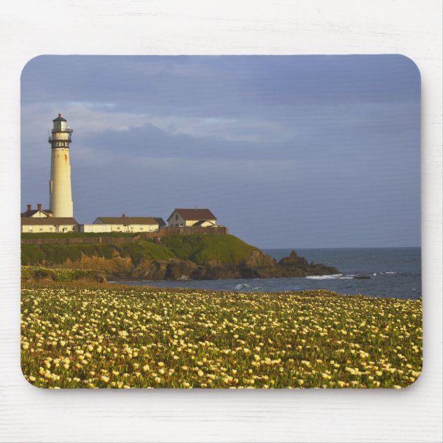 Lighthouse at Pigeon Point State Beach in San Mouse Pad (Front)