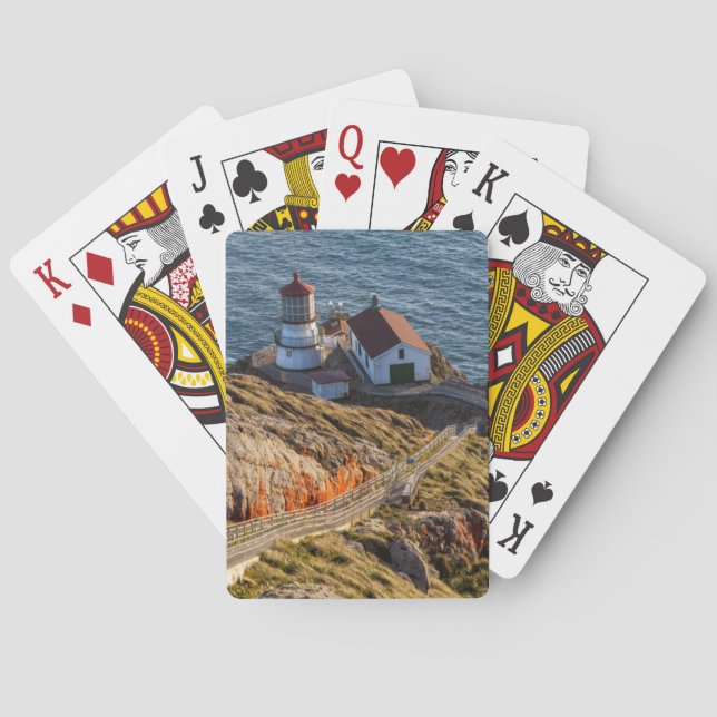 Lighthouse At Point Reyes National Seashore Playing Cards (Back)