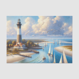Lighthouse at Sailboat Cove  Tissue Paper