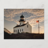 Lighthouse at sunset, California