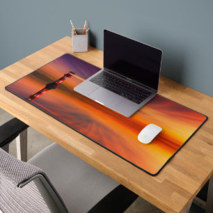 Lighthouse at Sunset Desk Mat