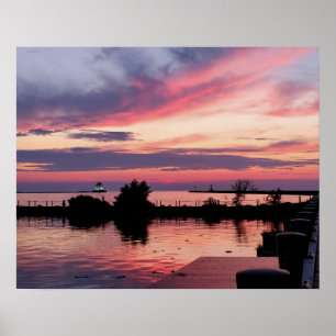 Lighthouse at Sunset I Poster