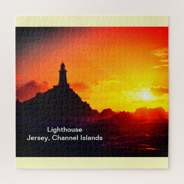 Lighthouse at sunset in Jersey Jigsaw Puzzle (Vertical)