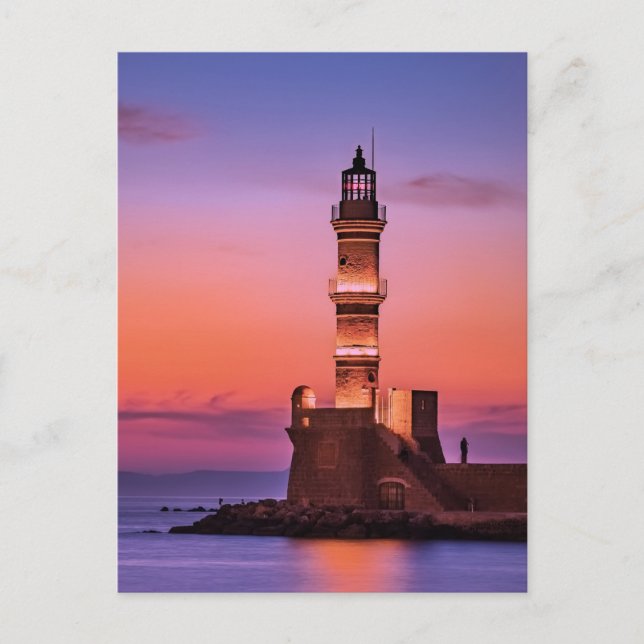 Lighthouse at Sunset Postcard (Front)