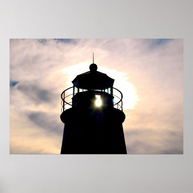 Lighthouse at Sunset Poster (Front)
