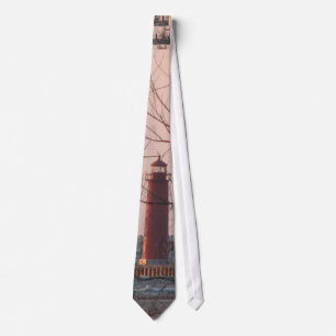 Lighthouse at Sunset Tie