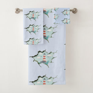 lighthouse bath towel set