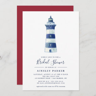Lighthouse Beach   Bridal Shower Invitation