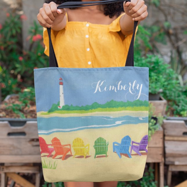 Lighthouse Beach Chairs Personalised Tote Bag (Creator Uploaded)