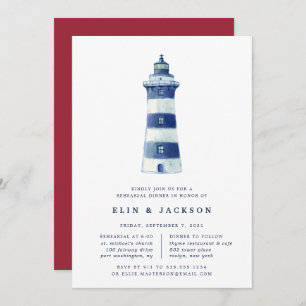 Lighthouse Beach Rehearsal Dinner Invitation