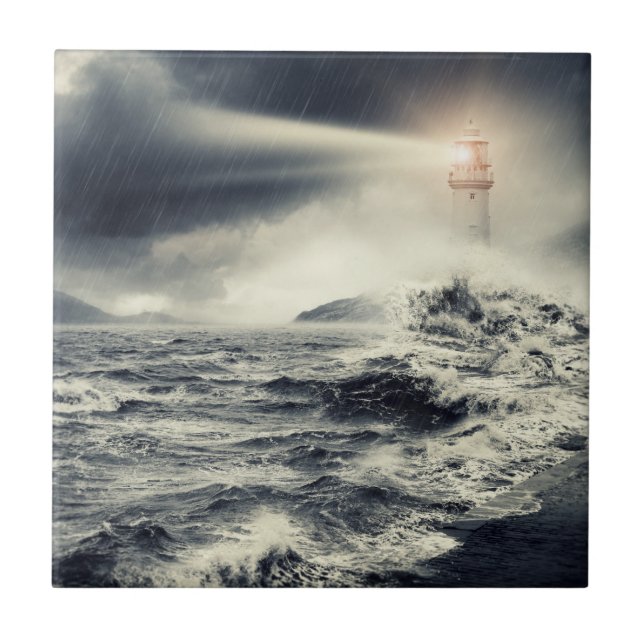 Lighthouse Beacon Ceramic Tile (Front)