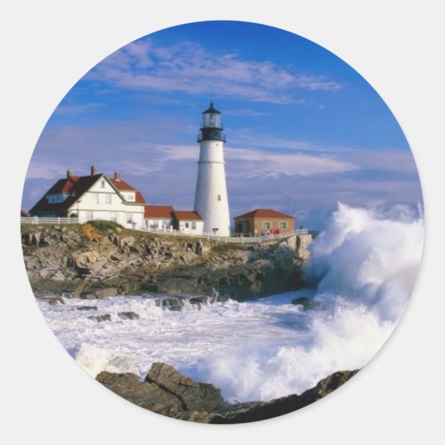Lighthouse Beauty Classic Round Sticker (Front)