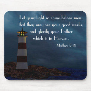 Lighthouse Bible Verse Mouse Pad
