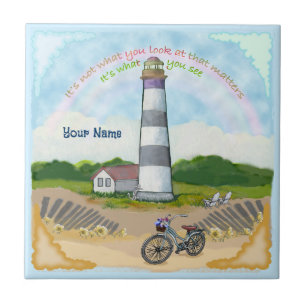 Lighthouse Bike Choice  Ceramic Tile