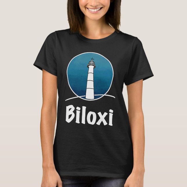 Lighthouse Biloxi Beach T-Shirt (Front)