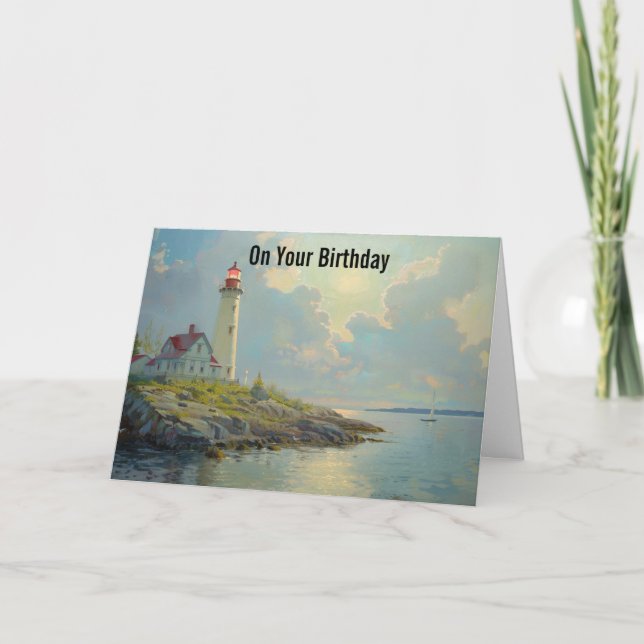 Lighthouse Birthday Greeting Card (Front)