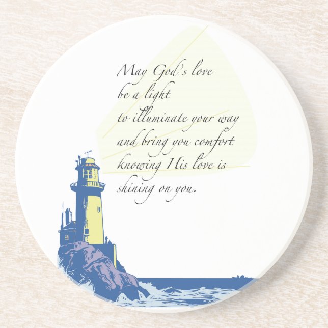 Lighthouse Blessings Prayer Coaster (Front)