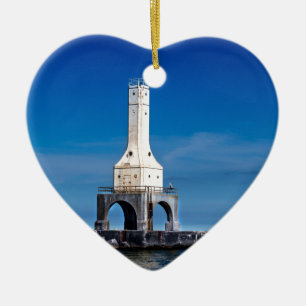 Lighthouse Blues Ceramic Ornament