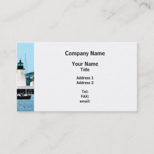 Lighthouse, Bridge and Boats, Newport, RI Business Card