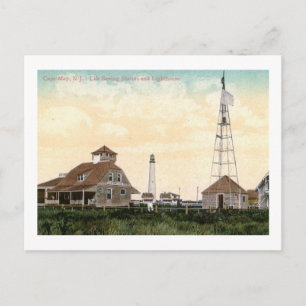 Lighthouse, Cape May, New Jersey Vintage Postcard