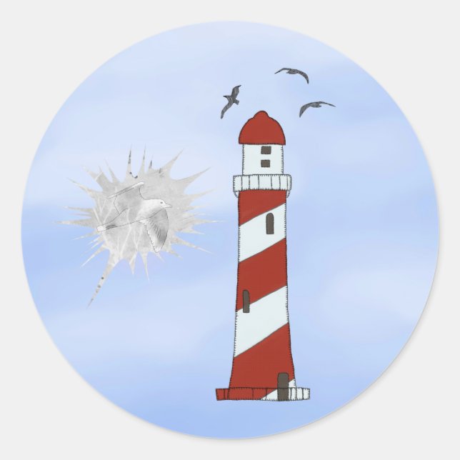 lighthouse classic round sticker (Front)